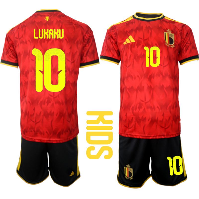 Youth 2026 World Cup National Team Belgium home red #10 Soccer Jersey->youth soccer jersey->Youth Jersey